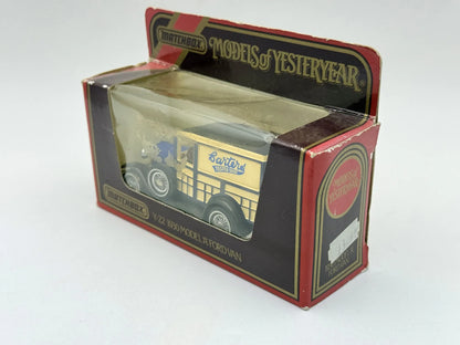 Y-22 1930 MODEL A FORD VAN Matchbox 1986 Niebieski 1:40 Made in Macau – zdjęcie 4