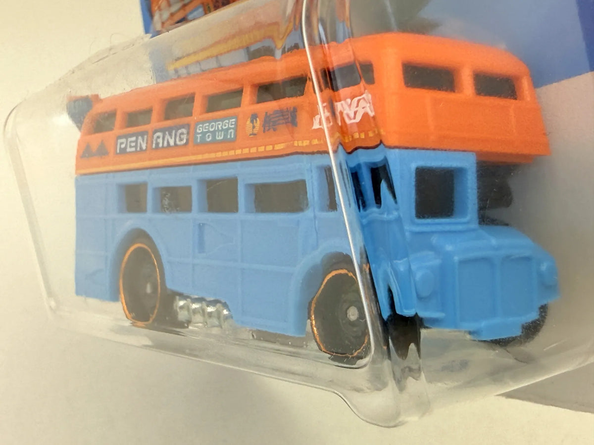 TROUBLE DECKER Hw Fast Transit Hot Wheels 2024 Niebieski 1:64 – zdjęcie 4