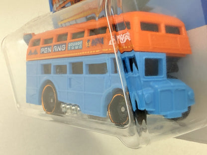 TROUBLE DECKER Hw Fast Transit Hot Wheels 2024 Niebieski 1:64 – zdjęcie 4