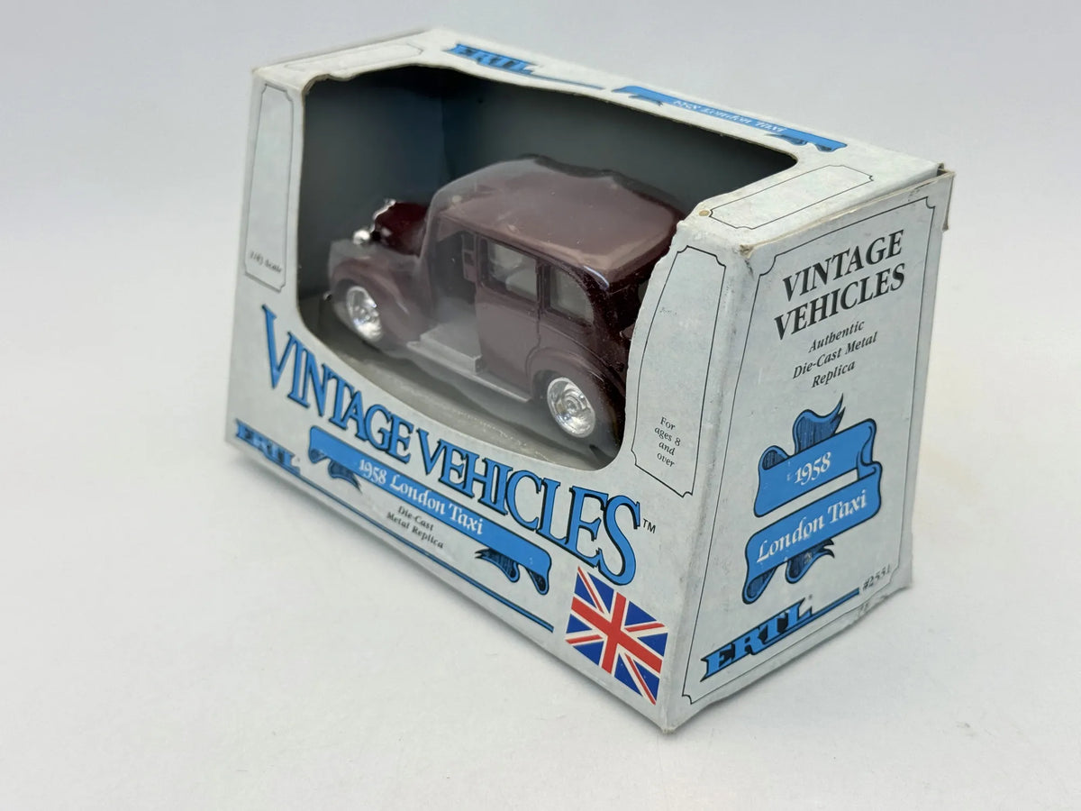 1958 LONDON TAXI AUSTIN FX3 Vintage Ertl 1987 Bordowy 1:43 – zdjęcie 4