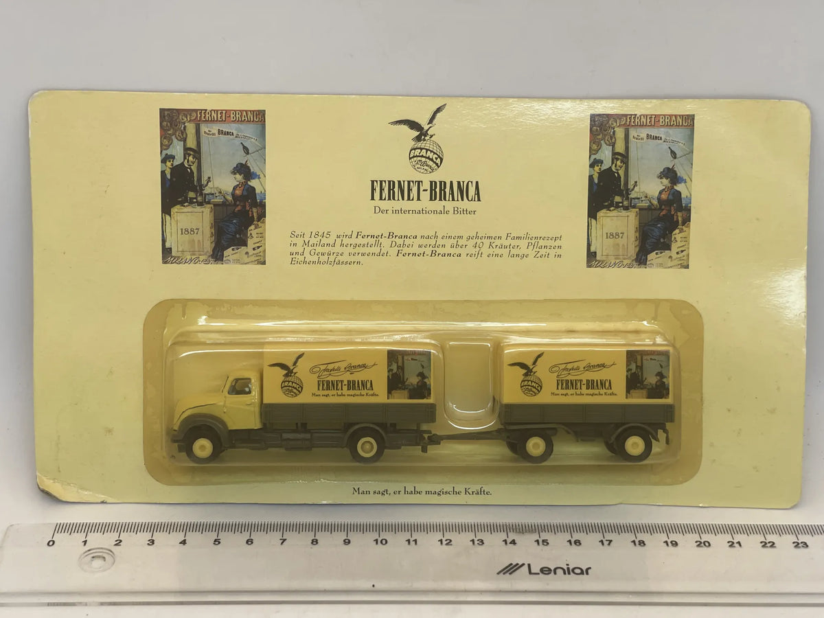 Deutz D 40 Vierke 1:87 Ciężarówka Promocyjna FERNET‑BRANCA Blister Żółty – zdjęcie 4