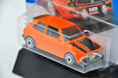 HONDA CIVIC CUSTOM '73, Hot Wheels, Die cast Hkk67-N521, Pomarańczowy, 1:64 – zdjęcie 4