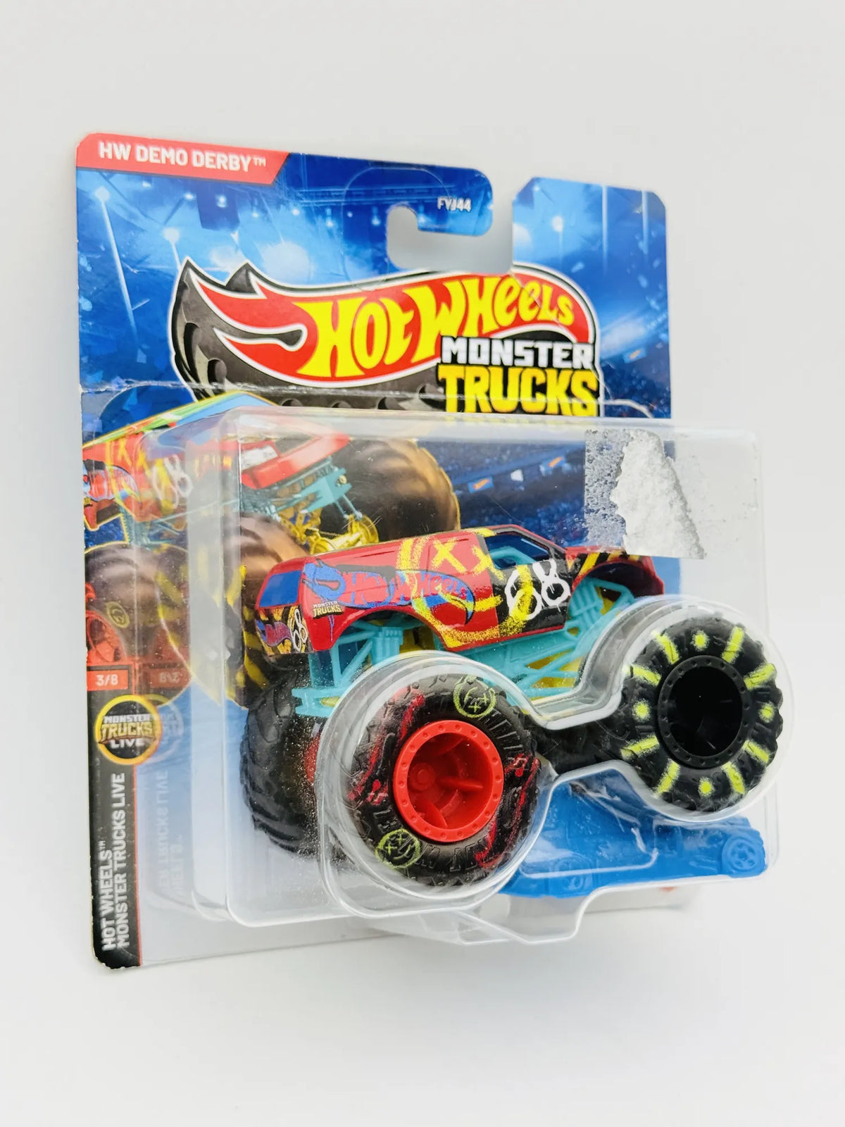 HW Demo Derby Hot Wheels 2026 1:64 Monster Truck Blister Turkusowy – zdjęcie 4