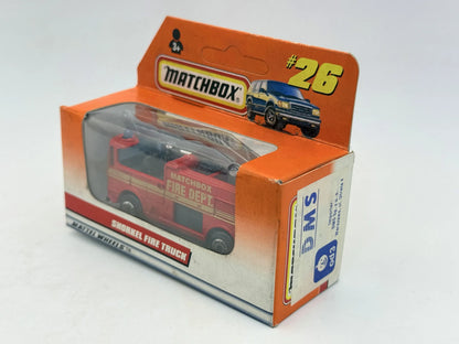 Ciężarówka SNORKEL FIRE TRUCK Straż pożarna Matchbox 1997 Czerwony 1:64 – zdjęcie 4