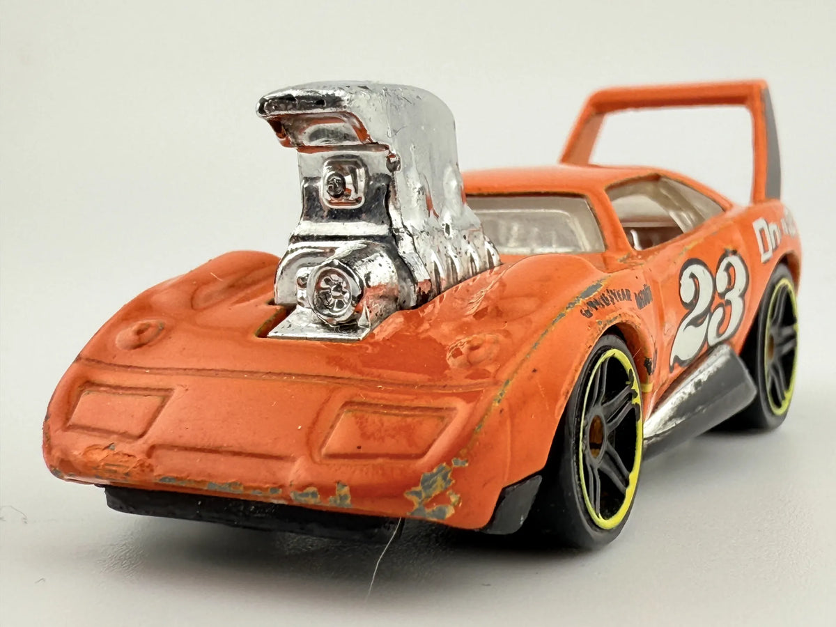 '69 DODGE DAYTONA TOONED, Hot Wheels 2003-16, Die cast J35, Pomarańcz, 1:64 – zdjęcie 4