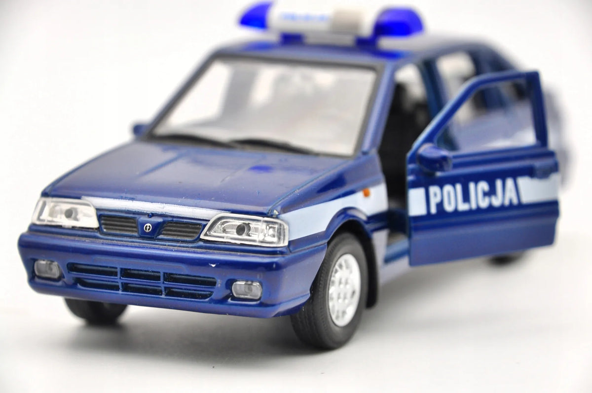 FSO Polonez Caro Plus Policja Welly 1:34 Radiowóz Biało-Niebieski – zdjęcie 4