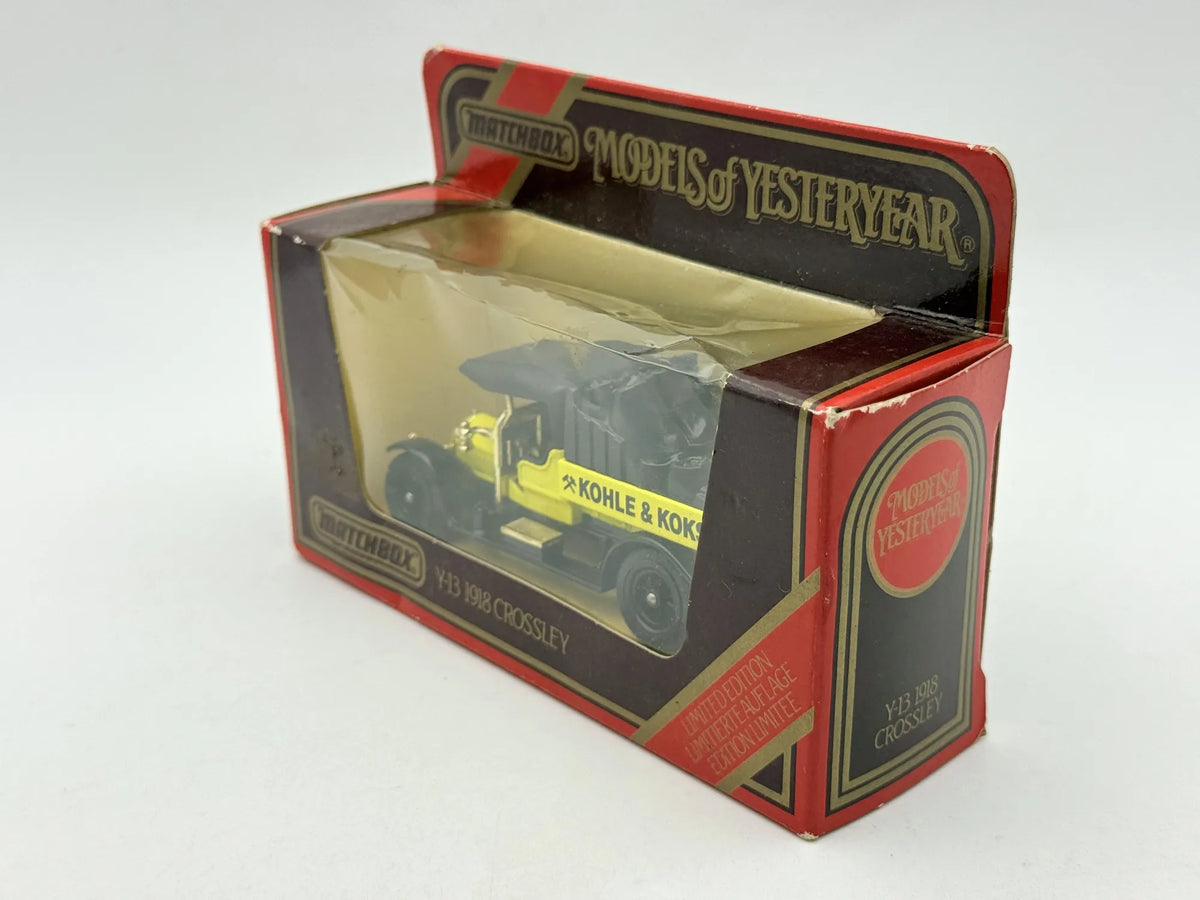 1918 CROSSLEY Models of Yeasteryear Matchbox 1986 Żółty 1:43 Made in Macau – zdjęcie 4