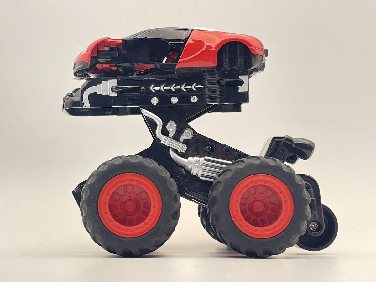 TRANSFORMERS MONSTER TRUCK jak BUGATTI, Die cast, Czerwony, 1:64, Resoraki – zdjęcie 4