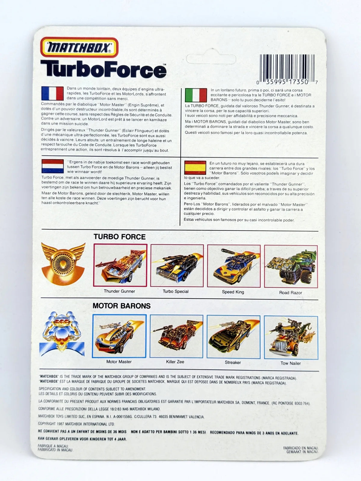 TURBOFORCE, Matchbox, Resoraki, Die cast, Żółty, 1:64 – zdjęcie 4