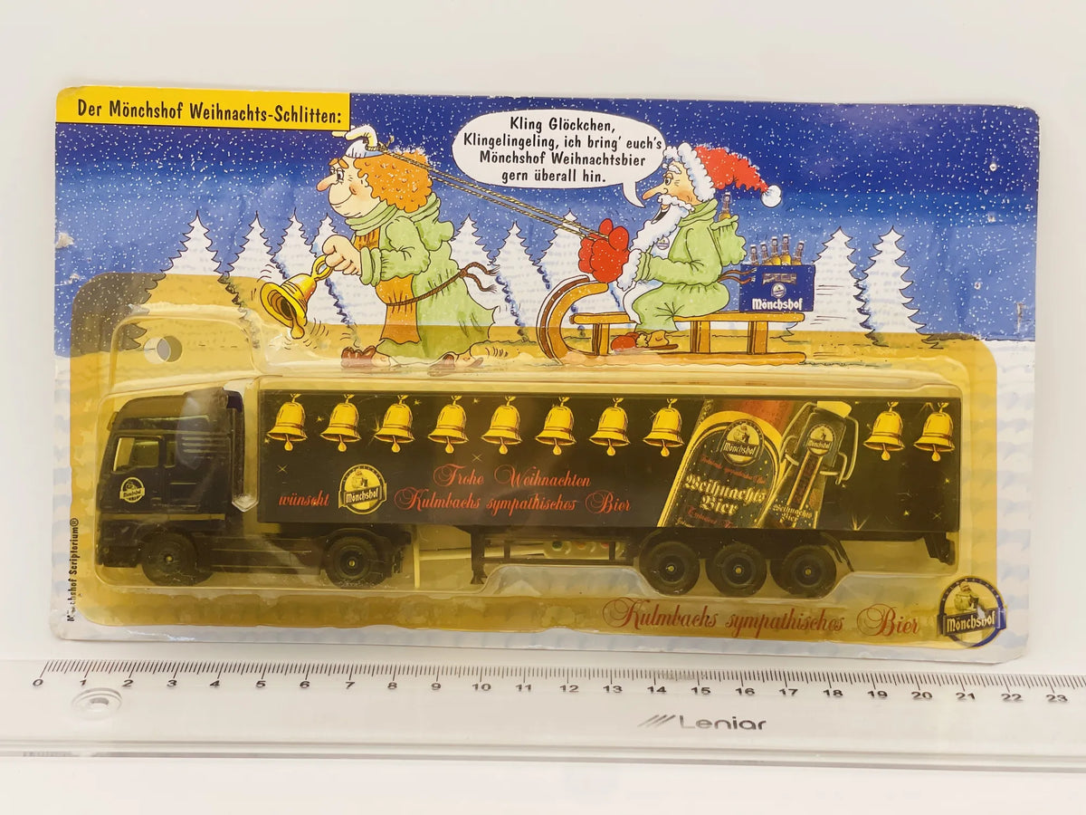MAN TRUCK Grell 1:87 Ciężarówka Promocyjna Mönchshof Blister Czarny Reklama – zdjęcie 4