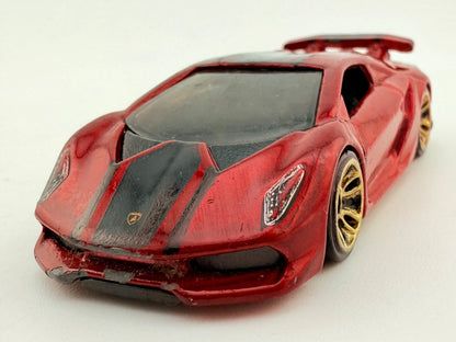 Lamborghini Sesto Elemento Hot Wheels 2013 Czerwony 1:64 – zdjęcie 4