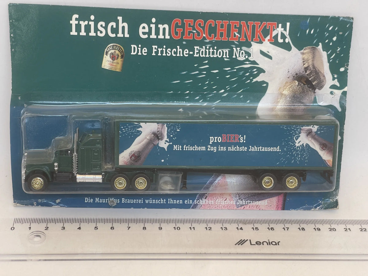 Peterbilt Truck Hümmer 1:87 Ciężarówka Promocyjna Blister Zielony Geshenkt – zdjęcie 4