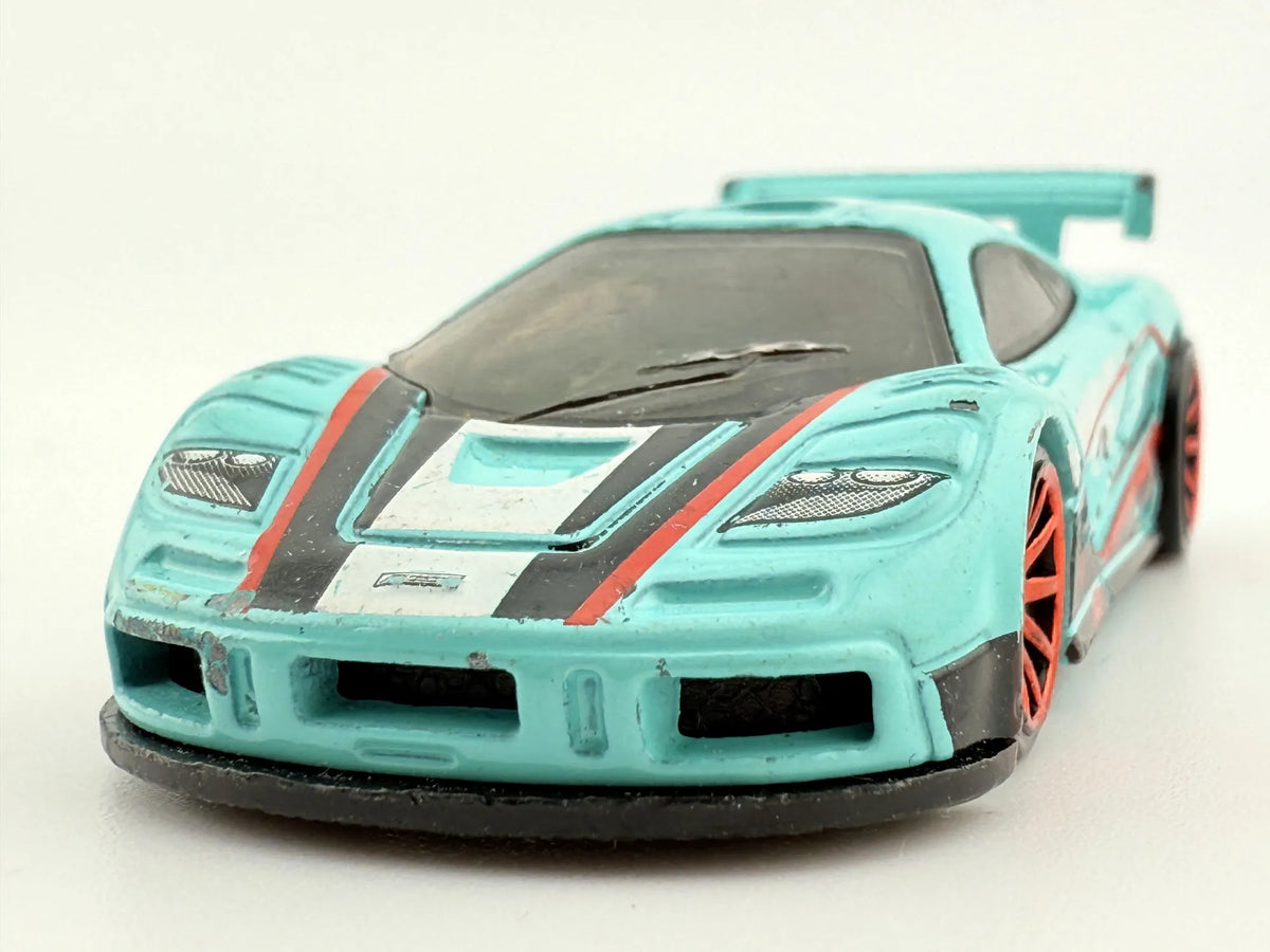 MCLAREN F1 GTR, Hot Wheels 2017, Die cast P40, Miętowy, 1:64, Resoraki – zdjęcie 4