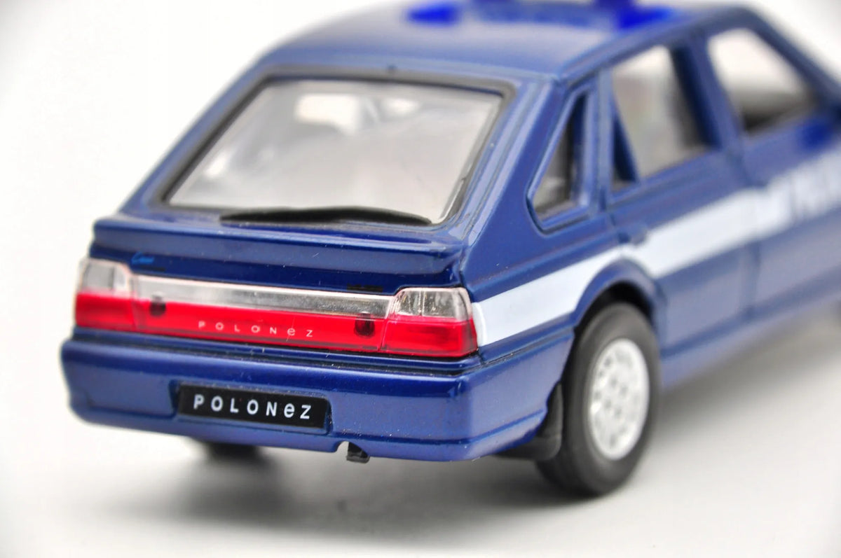 FSO Polonez Caro Plus Policja Welly 1:34 Radiowóz Biało-Niebieski – zdjęcie 5
