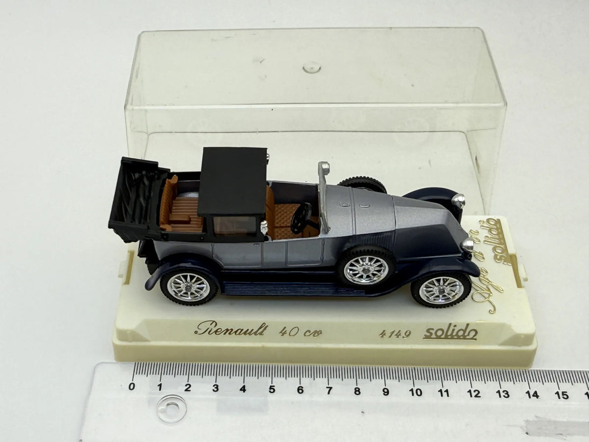 RENAULT 40CV Z 1926 R. Age D'Or Solido '80 Srebrny 1:43 Made in France – zdjęcie 5