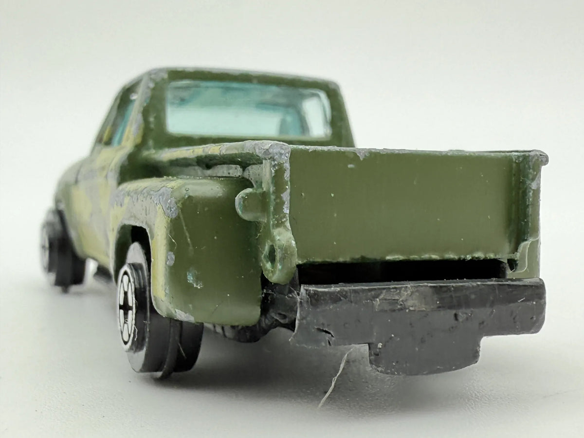 Chevy Stepside PICKUP WOJSKOWY, Yatming, Vintage Die cast 1700 Zielony 1:64 – zdjęcie 5