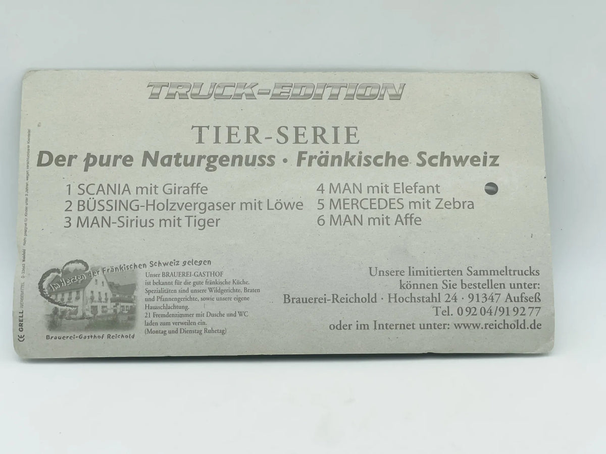MAN TRUCK Przyczepa na Słonia Grell 1:87 Brauerei Reichold Blister Zielony – zdjęcie 5