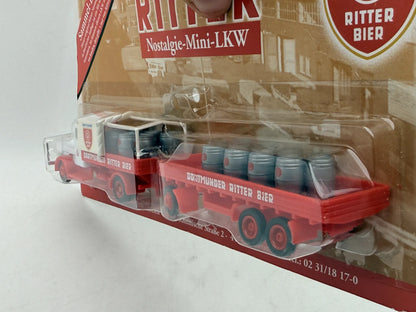 Brekina Krupp Koffer-Hängerzug Grell 1:87 Promocyjny Dortmunder Ritter Bier – zdjęcie 3