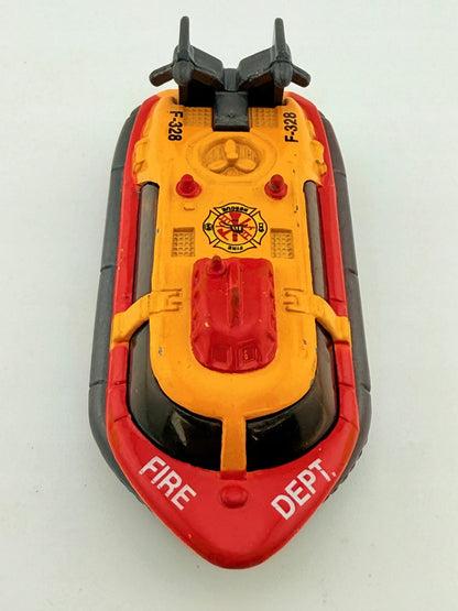 HOVERCRAFT, Poduszkowiec FIRE DEPT F-328 Die cast 07/10 Żółto-Czerwony 1:64 – zdjęcie 5