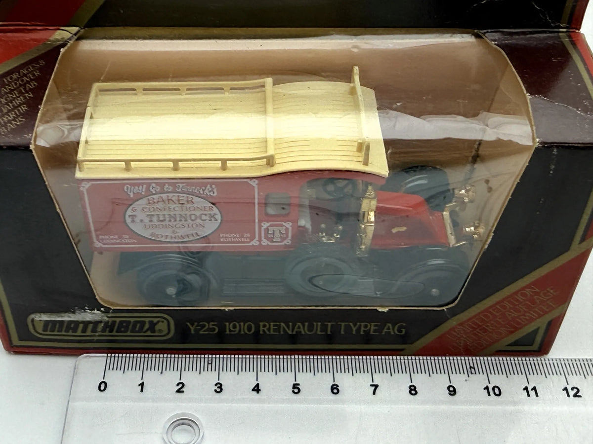 Y25 1910 RENAULT TYPE AG Matchbox 1986 Czerwony 1:38 Made in England Baker – zdjęcie 5