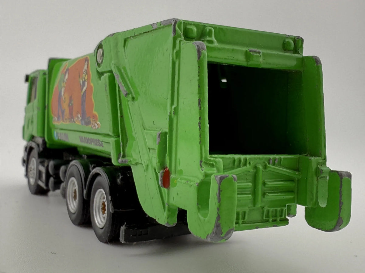SCANIA ŚMIECIARKA, Siku, FAUN VARIOPRESS, Resoraki, Die cast, Zielony, 1:87 – zdjęcie 5