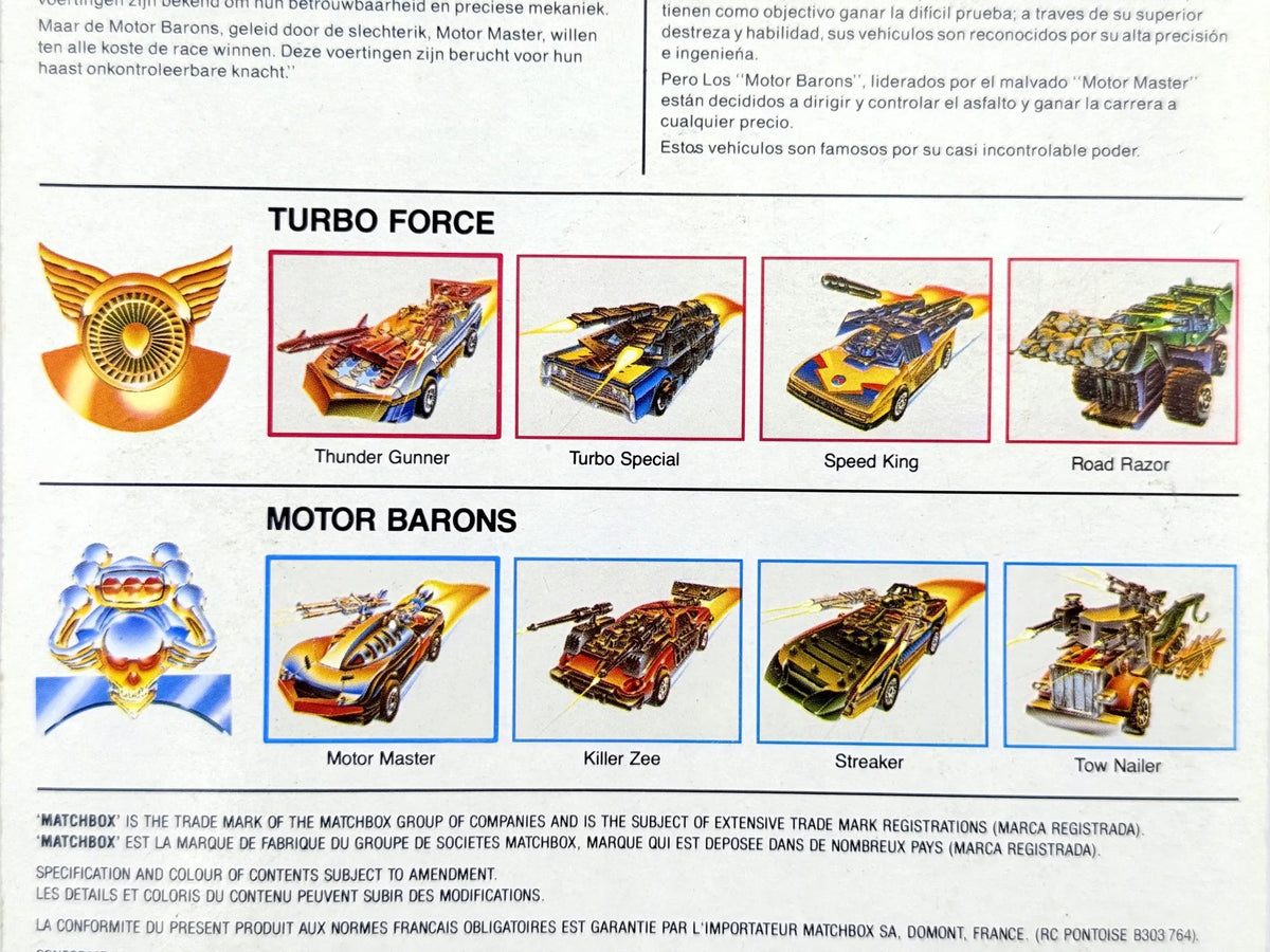 TURBOFORCE, Matchbox, Resoraki, Die cast, Żółty, 1:64 – zdjęcie 5