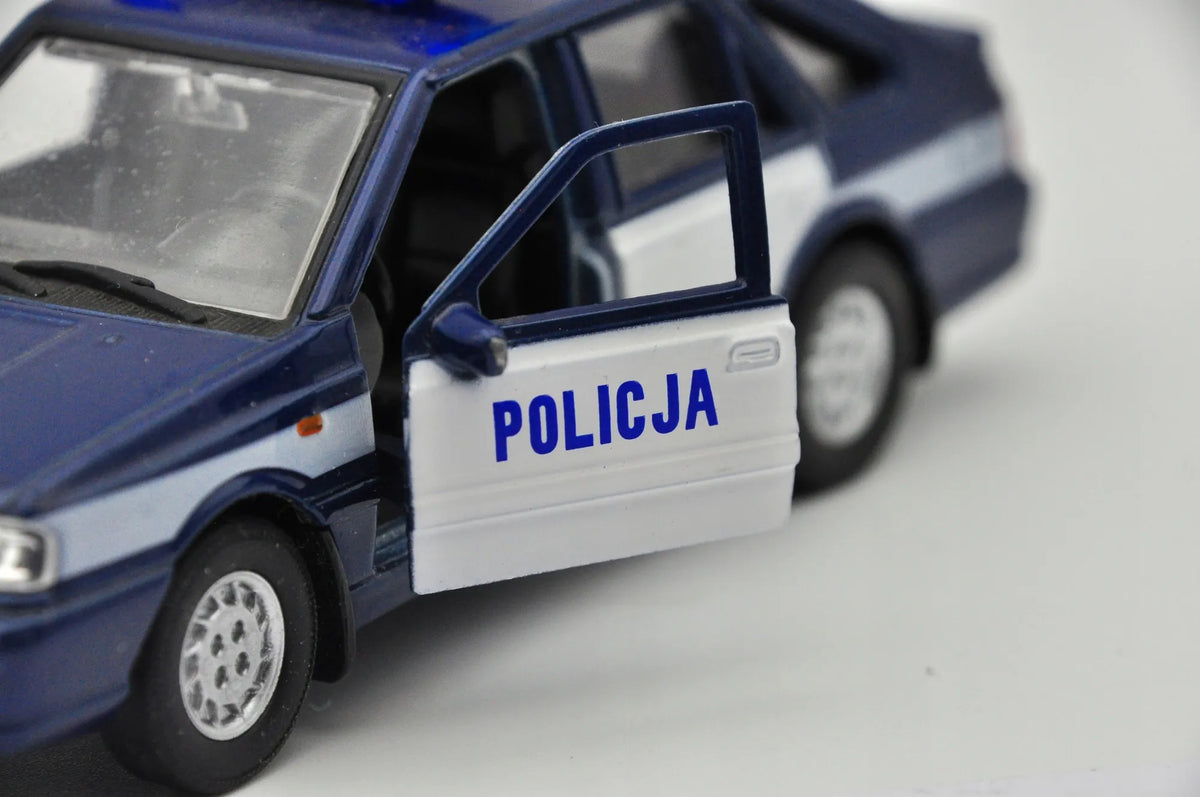 POLONEZ CARO PLUS POLICJA Welly 1:43 Niebiesko-Biały – zdjęcie 5