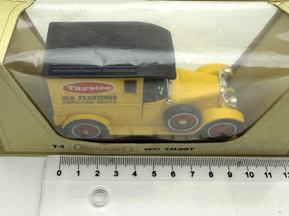 1927 TALBOT Matchbox 1978 Żółty 1:47 Made in England Taystee – zdjęcie 5