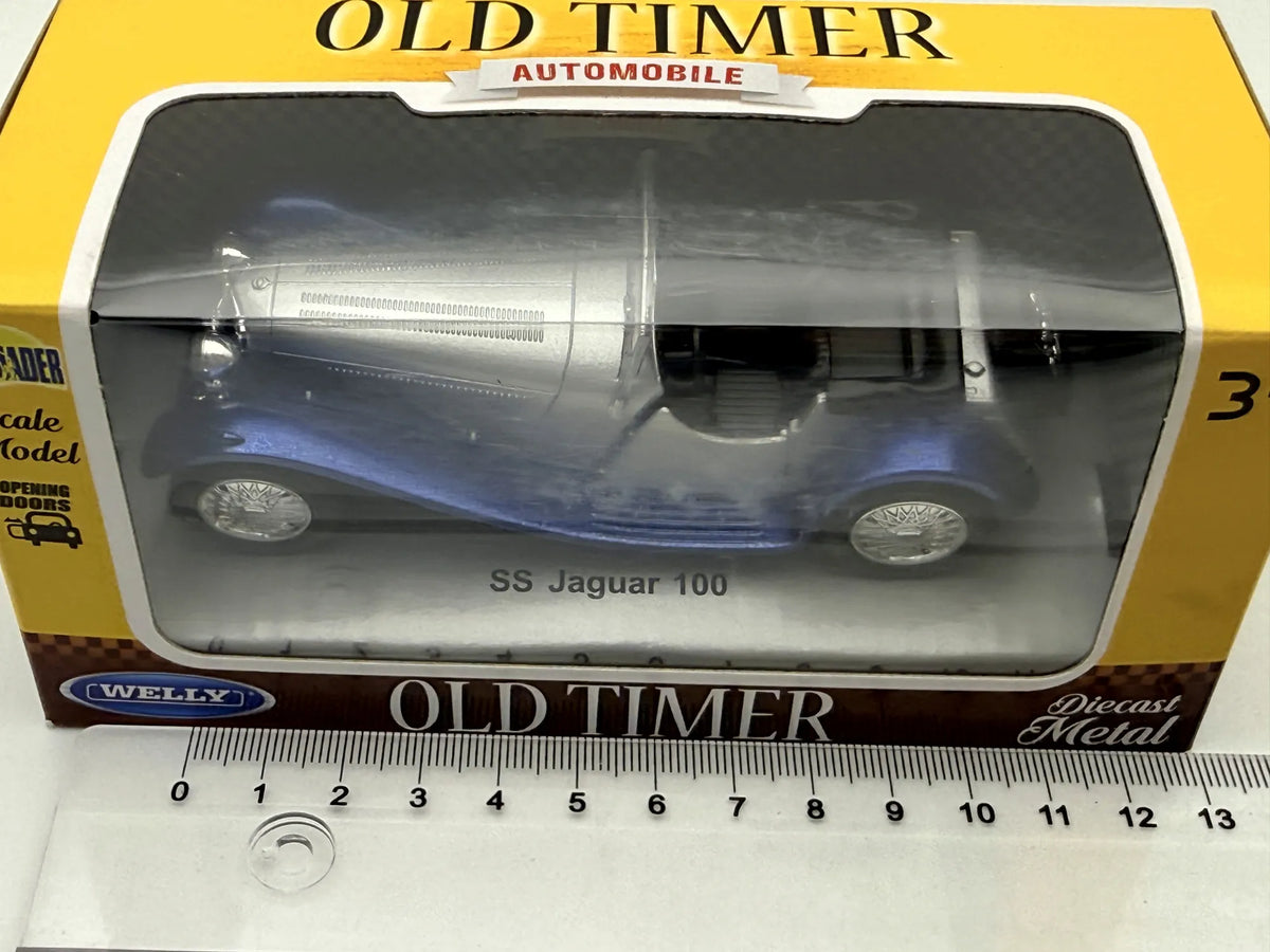 SS JAGUAR 100 Old Timer Welly Niebieski 1:31 – zdjęcie 5