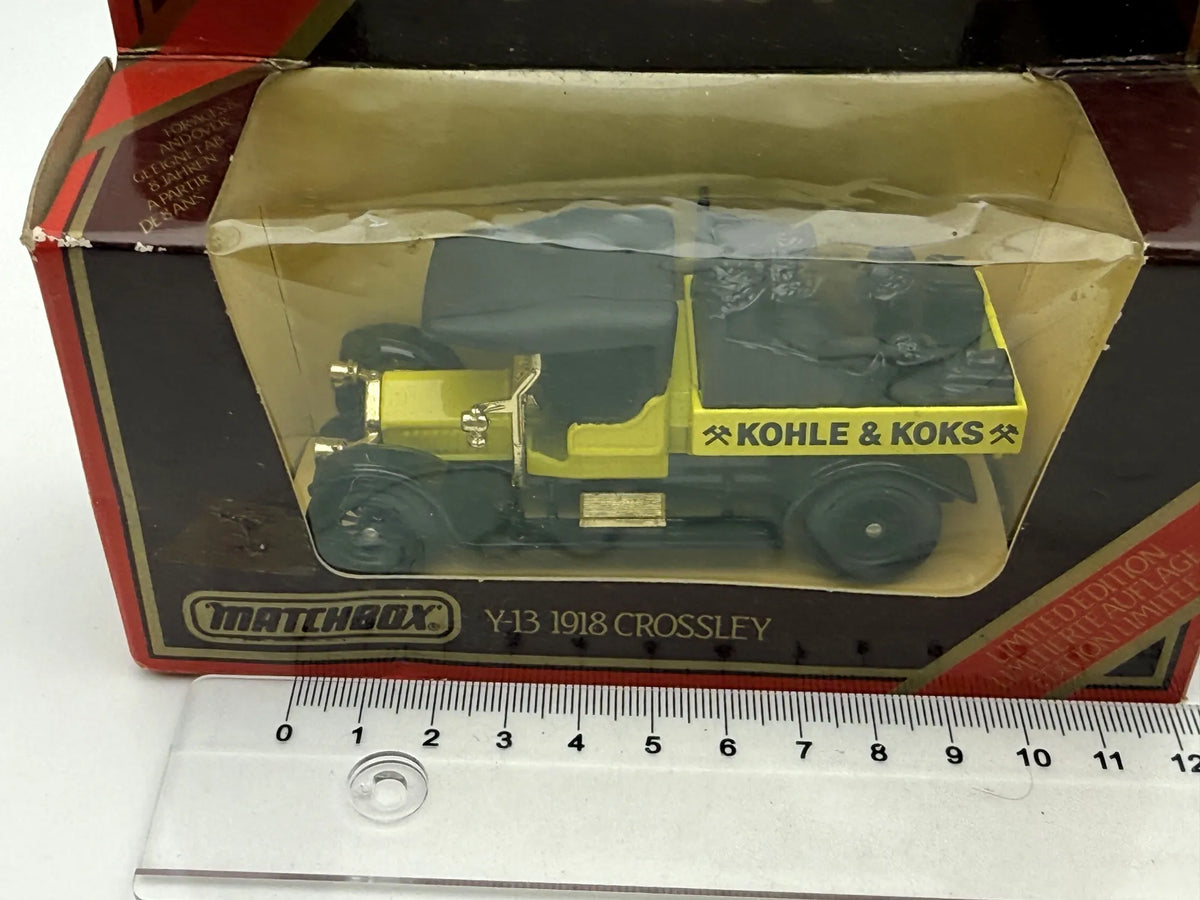 1918 CROSSLEY Models of Yeasteryear Matchbox 1986 Żółty 1:43 Made in Macau – zdjęcie 5