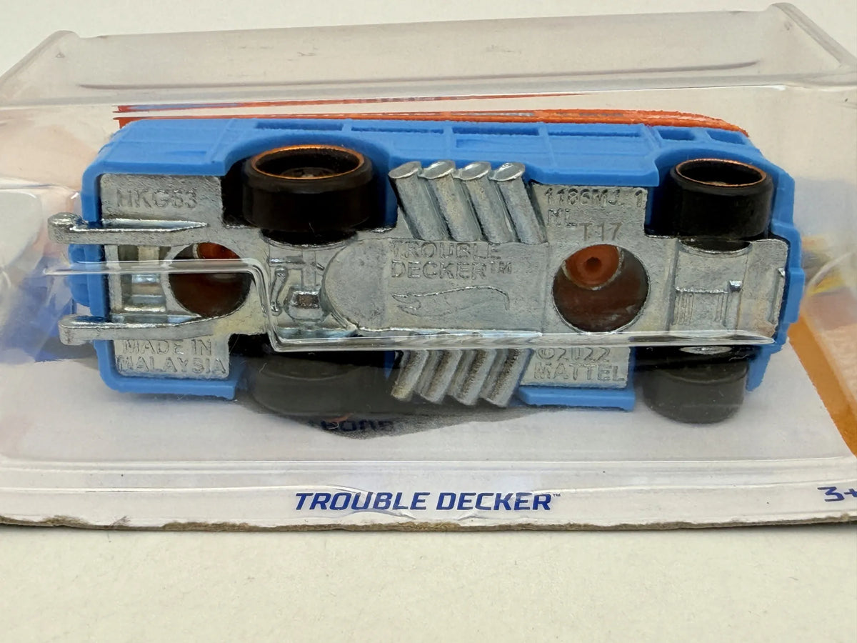TROUBLE DECKER Hw Fast Transit Hot Wheels 2024 Niebieski 1:64 – zdjęcie 5