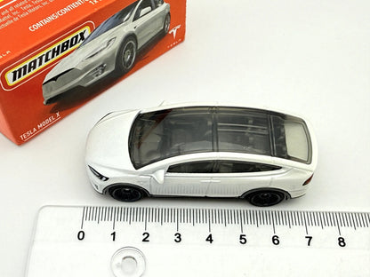 TESLA MODEL X, SUV, Matchbox 2022, Die cast HFT94, Biały, 1:64, Resoraki – zdjęcie 5