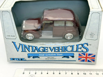 1958 LONDON TAXI AUSTIN FX3 Vintage Ertl 1987 Bordowy 1:43 – zdjęcie 5