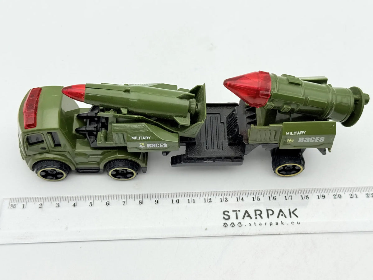 Ciężarówka Wojskowa z wyrzutnią Rakiet, resoraki, die cast, 1:43 – zdjęcie 5
