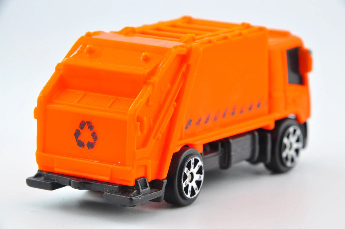 Garbage Truck (Śmieciarka), Maisto, Die cast, Resoraki, Pomarańczowy, 1:64 – zdjęcie 5