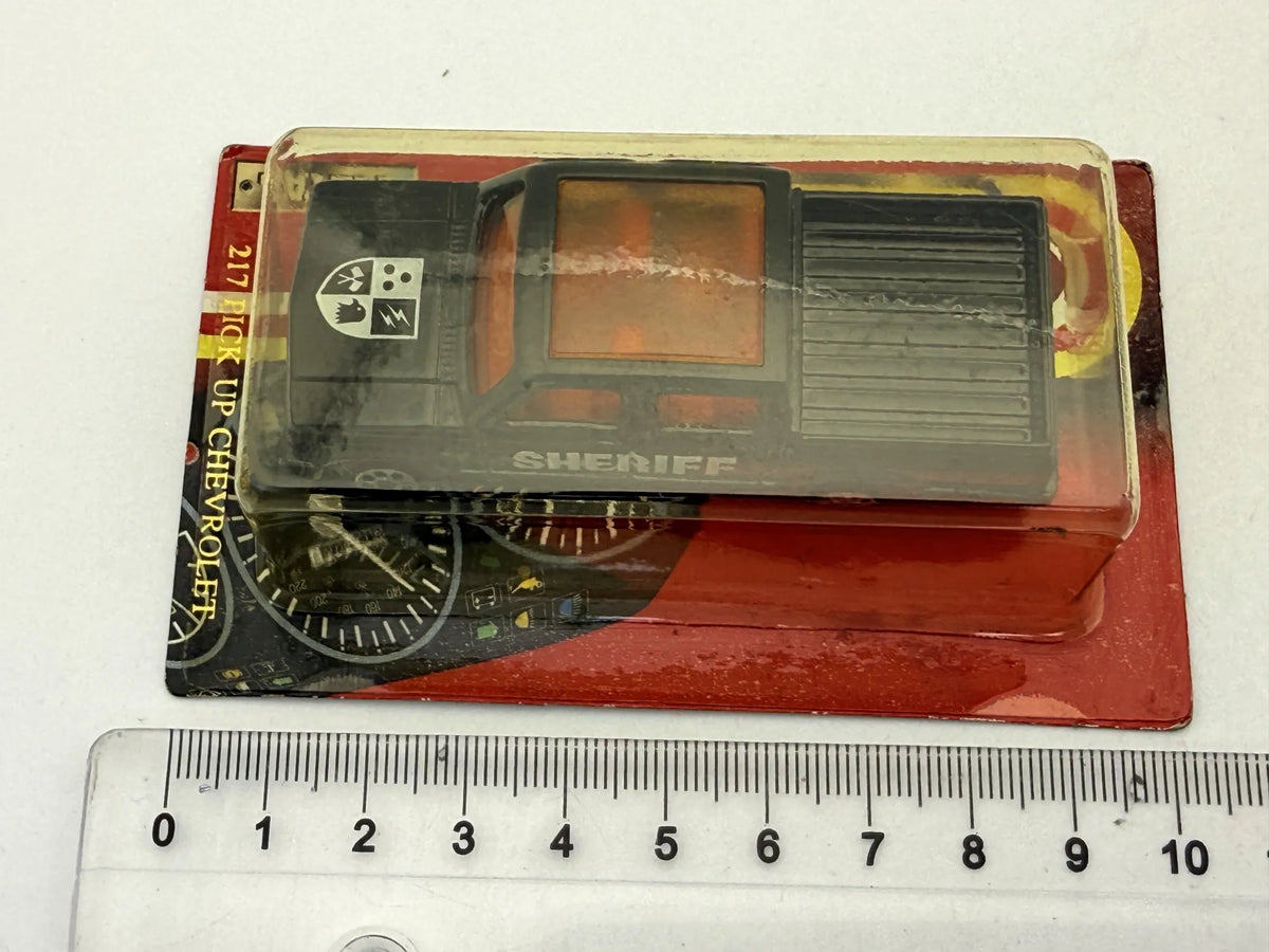 CHEVROLET PICK UP SHERIFF Policja Majorette '90 Czarny 1:64 Made in France – zdjęcie 5