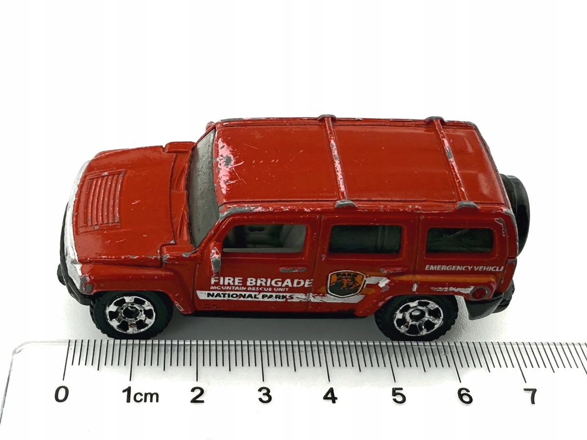 Hummer H3 Straż pożarna Matchbox 2004 Czerwony 1:64 – zdjęcie 5