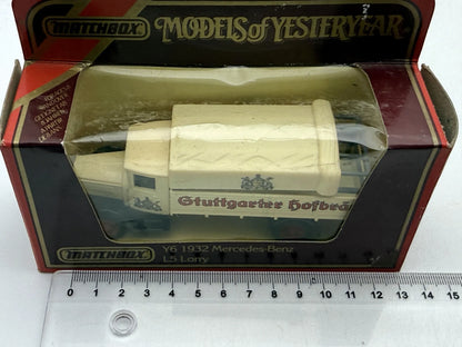 Ciężarówka 1932 MERCEDES-BENZ L5 LORRY Matchbox 1987 Kremowy 1:69 – zdjęcie 5