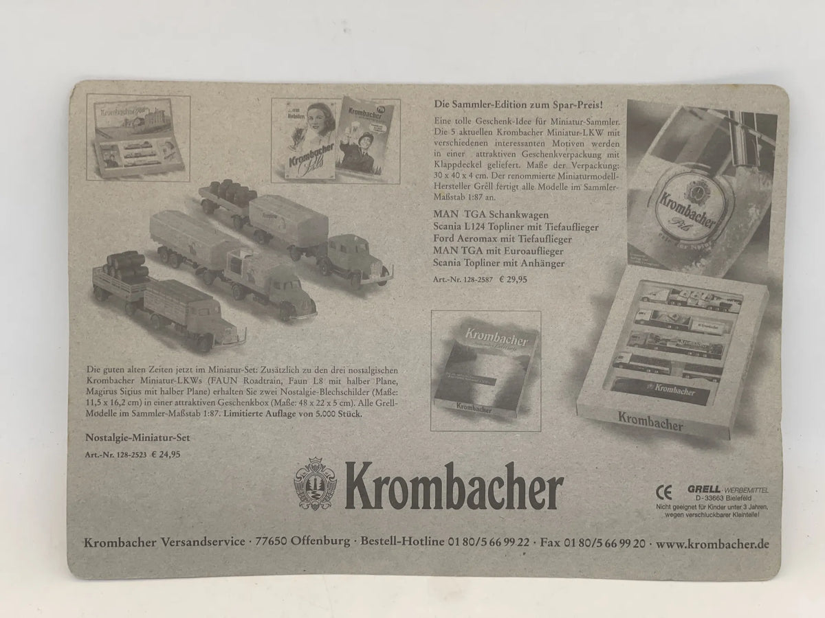 MAN Tga Grell 1:87 Krombacher Blister Biały – zdjęcie 5