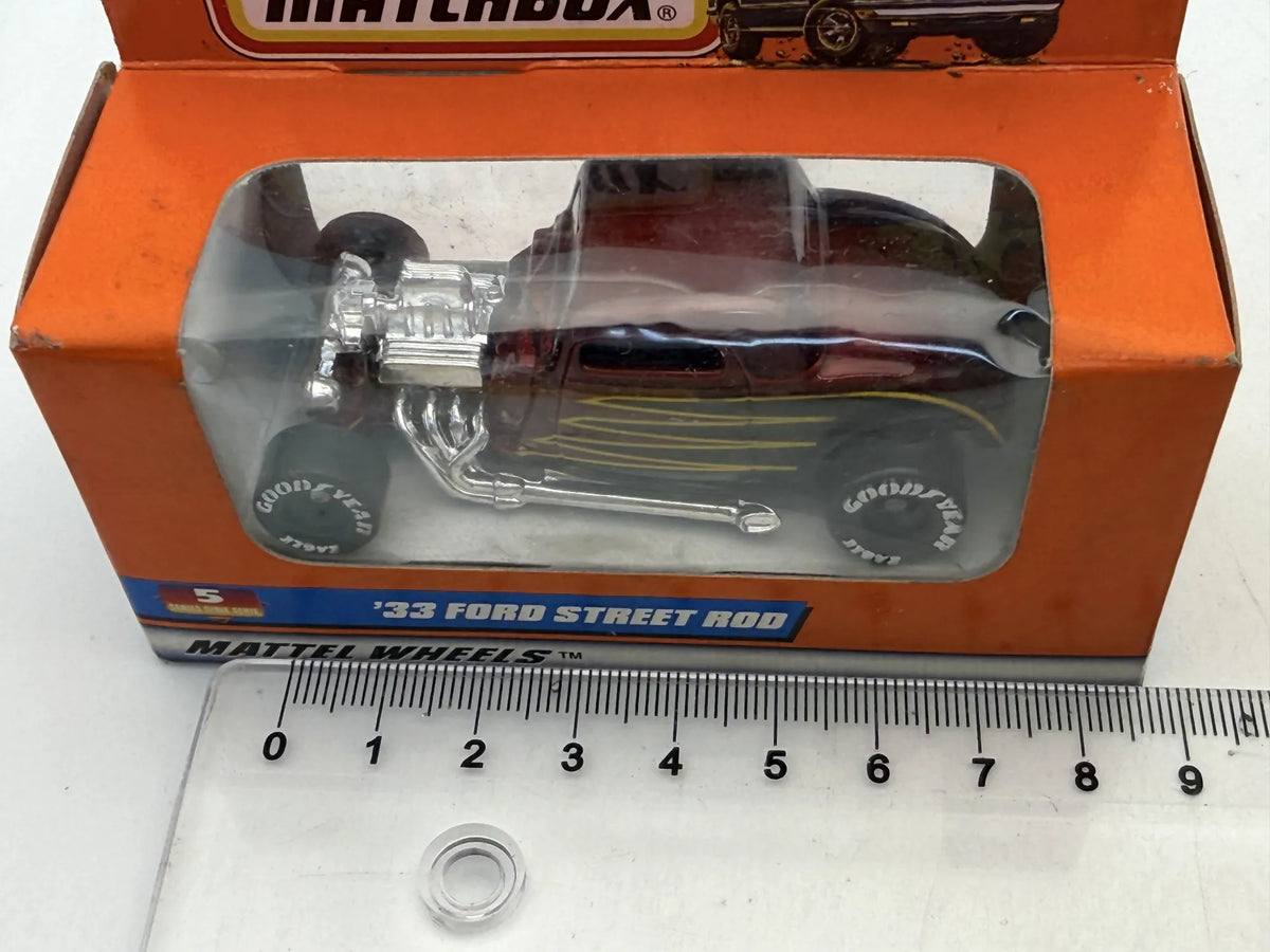 '33 FORD STREET ROD Matchbox 1997 Bordowy 1:64 – zdjęcie 5