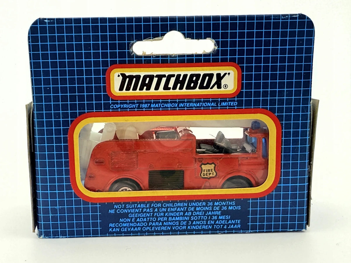 FIRE TRUCK, Matchbox, Resoraki, Die cast Mb-13, Czerwony, 1:64 – zdjęcie 5