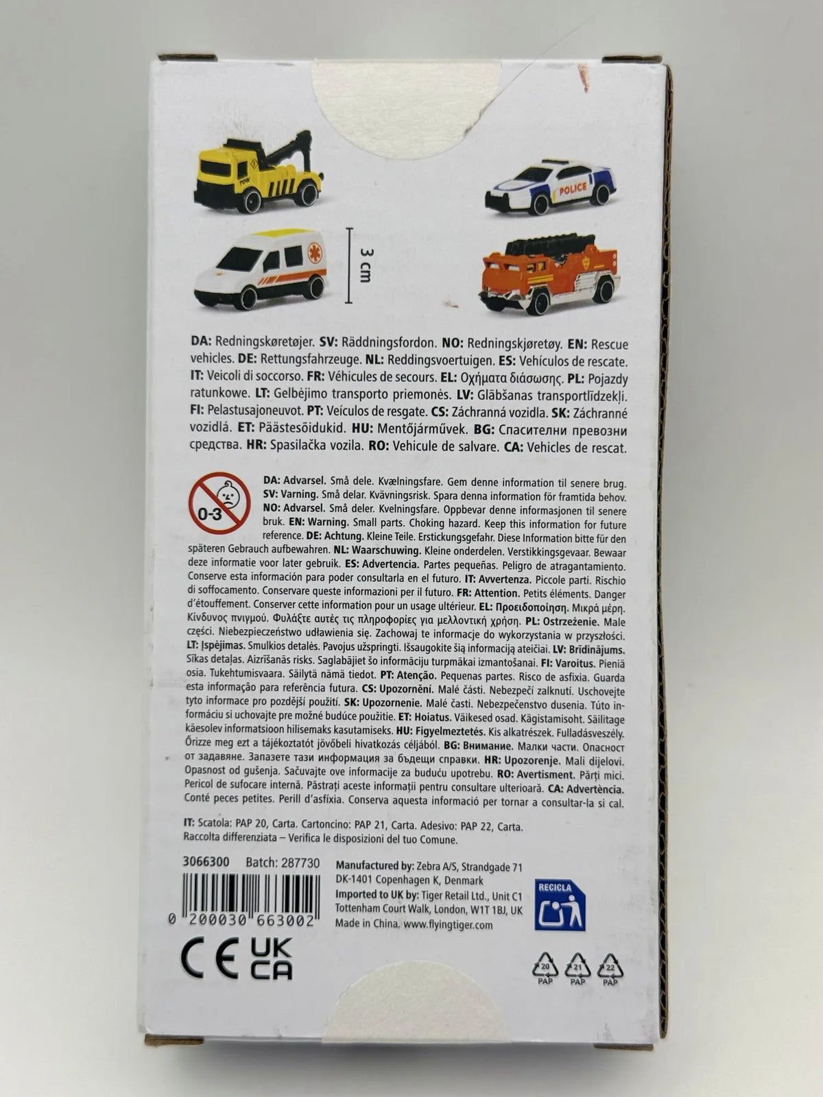 RESCUE VEHICLES (ZESTAW 4 PAK), Zebra Kopenhagen, Made in Denmark, 1:64 – zdjęcie 5