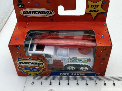 FIRE SAVER 50th Anniversary Straż pożarna Matchbox 2002 Biały 1:64 – zdjęcie 5