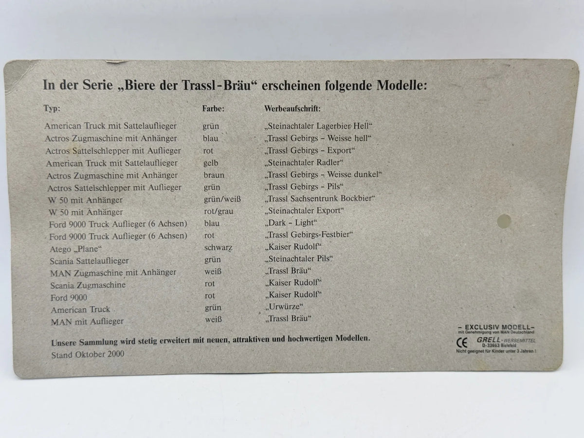 MAN Grell 1:87 Ciężarówka Trassl-Bräu Luzak Biały – zdjęcie 5