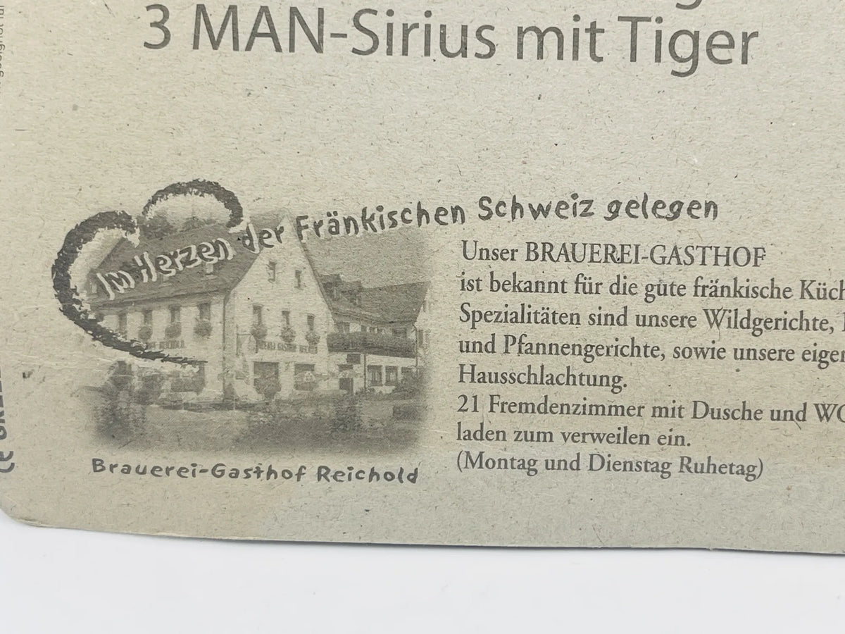 MAN Sirius Grell 1:87 Ciężarówka Promocyjna Brauerei Reichold Figurka Lwa – zdjęcie 6