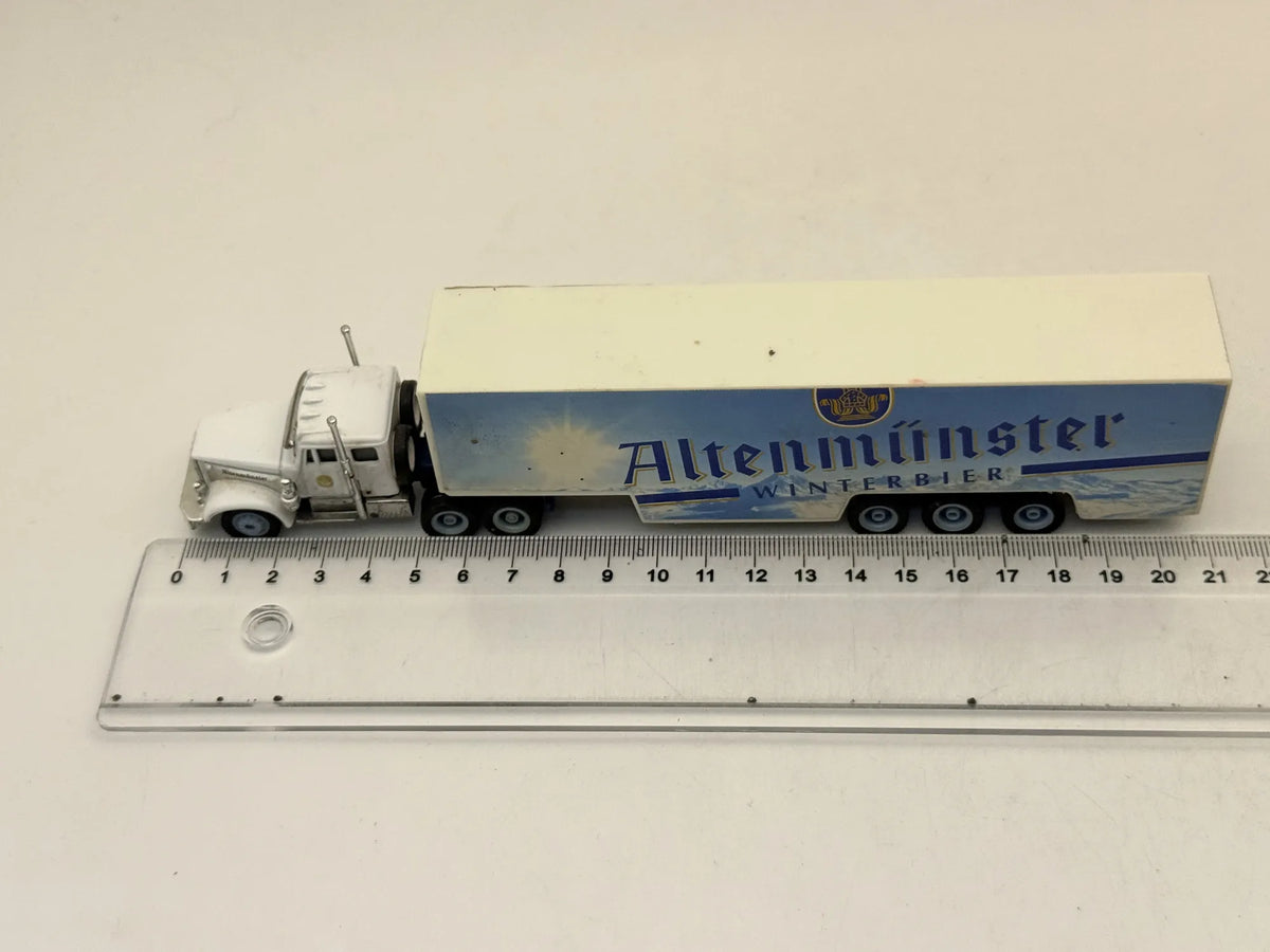 CIĘŻARÓWKA Z NACZEPĄ ALTENMÜNSTER WINTERBIER, Grell Die cast Biały Resoraki – zdjęcie 6