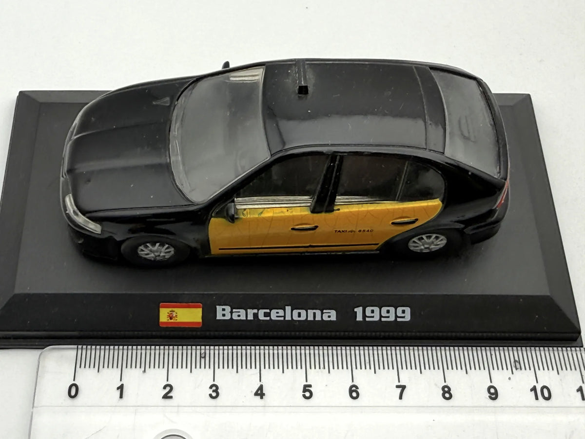 SEAT LEON, TAXI BARCELONA 1999, AmerCom 2006, Die cast Czarny 1:43 Resoraki – zdjęcie 6