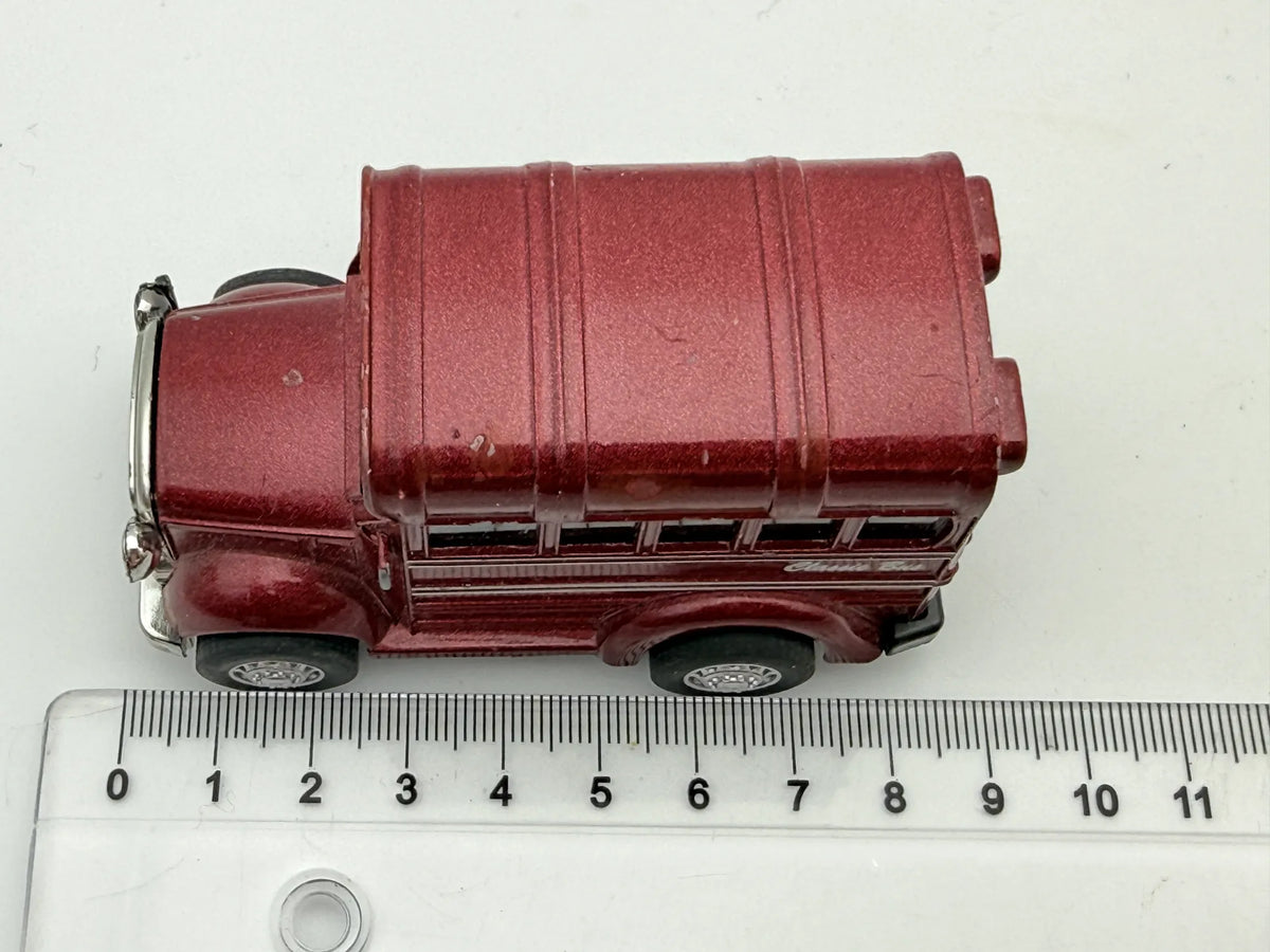 CLASSIC BUS, School Bus, Autobus, Vintage Die cast, Czerwony 1:43, Resoraki – zdjęcie 6