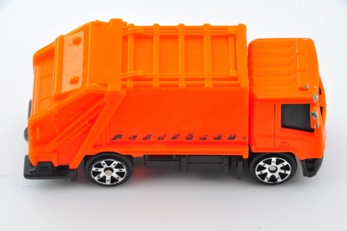 Garbage Truck (Śmieciarka), Maisto, Die cast, Resoraki, Pomarańczowy, 1:64 – zdjęcie 6