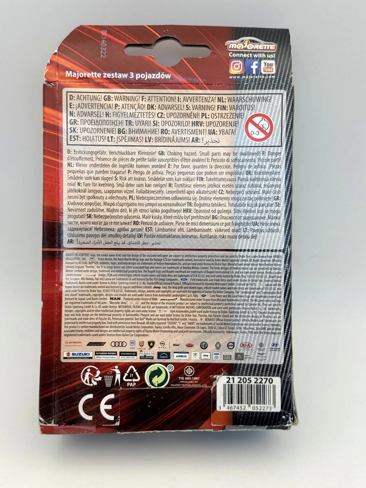 STREET CARS, ZESTAW 3 SZT, Majorette, Die cast, Opakowanie:, 1:64, Resoraki – zdjęcie 6